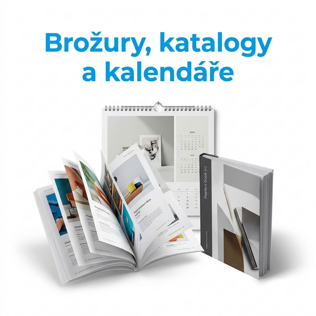 Zakázkový tisk brožur s vazbou V1 a V2, produktových katalogů a firemních kalendářů v Praze