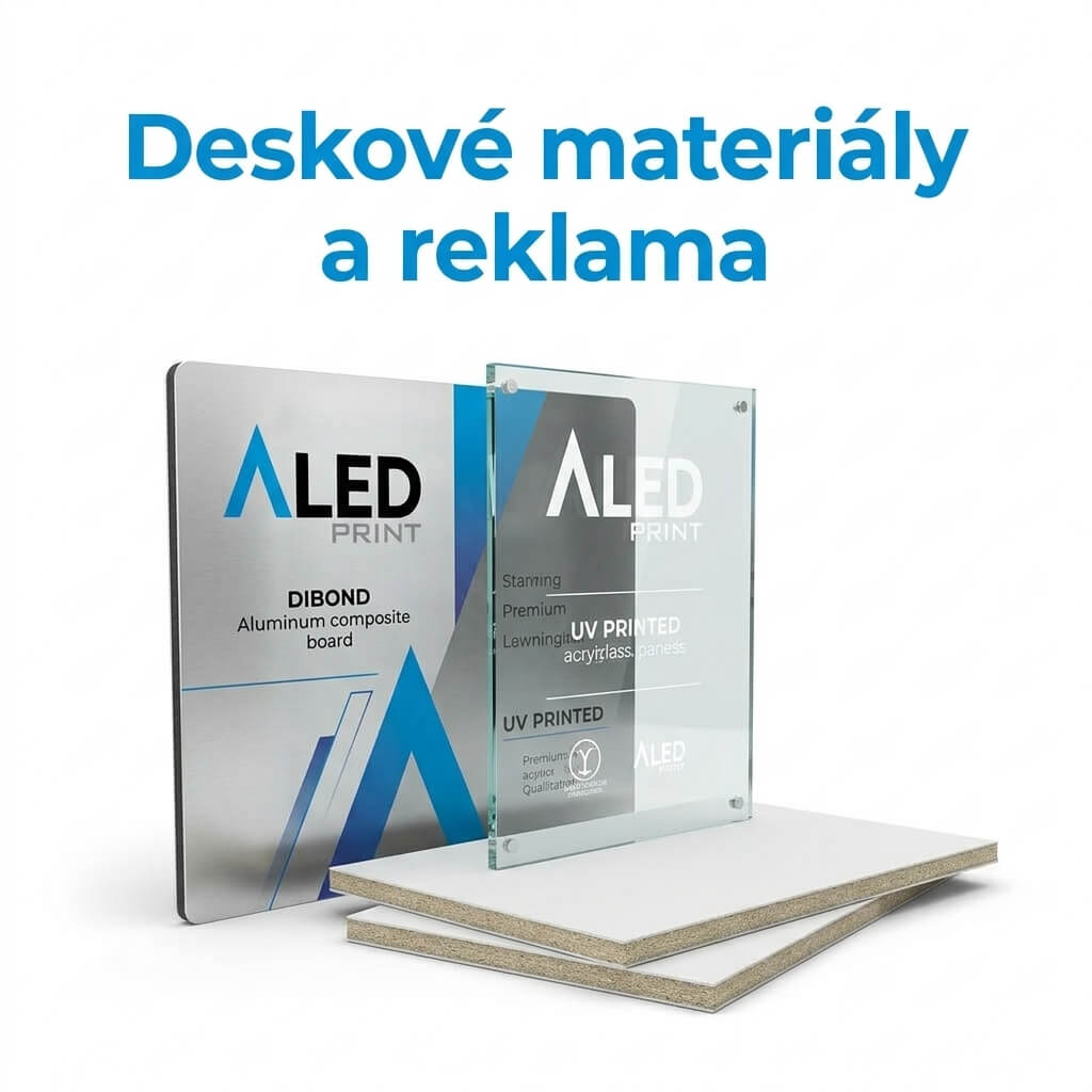 Přímý UV tisk na deskové materiály, reklamní cedule z Dibondu, Forexu a plexiskla v Praze