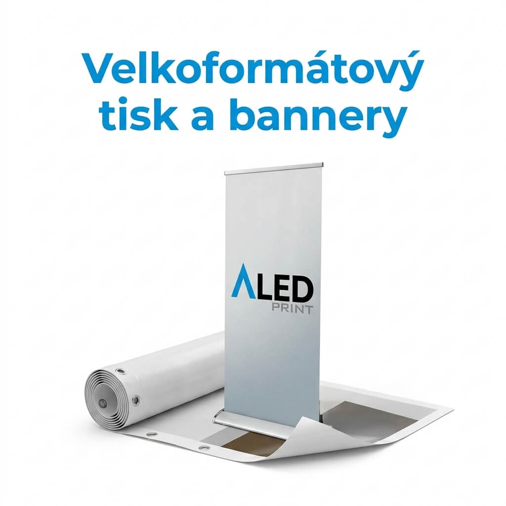 Velkoformátový tisk reklamních bannerů, PVC plachet s očky a roll-upů Aled Print Praha